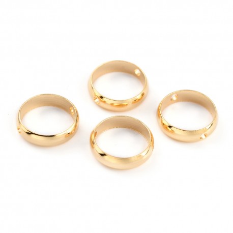 5 cadres de perle ronde laiton or 24kt 10mm