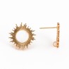 1paire clous d'oreille soleil 18.5mm laiton or 24kt