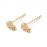 1 Paire clous d'oreille boule laiton or 24kt 4mm