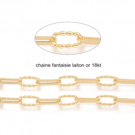 20cm de chaine laiton fantaisie or 18kt