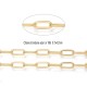 20cm CHM002 chaine acier or 18kt  maillon trombone 9.7x4.2mm