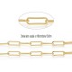 20cm chaine laiton CHCD025 Trombone or 18kt 15x5mm
