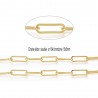 20cm chaine laiton CHCD025 Trombone or 18kt 15x5mm