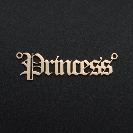 1 connecteur "Princess " acier or  rose  36x10mm