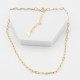 1 collier chaine trombone laiton or 18kt 5x2mm 45cm
