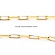 1 collier chaine trombone laiton or 18kt 5x2mm 45cm