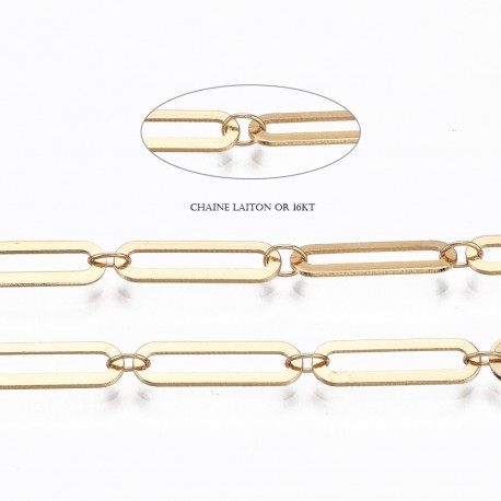 20cm chaine laiton or 16kt trombone soudée CHC-S009