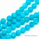 10 perles jade ronde givrée bleu vert 8mm
