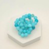 10 Perles jade turquoise claire  givrée ronde 8mm