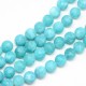 10 perles jade naturelles givrées bleu azur 8mm