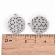 1 Médaillon acier acier inoxydable fleur de vie 22x19.5mm