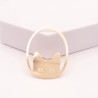 2 Estampes laiton or 24kt ovale tete de chat 37x28mm