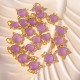 1 pendentif  calcédoine lilas  carre facette  serti argent 925 doreé or 24kt