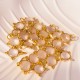 1 pendentif  quartz rose  carre facette  serti argent 925 doreé or 24kt