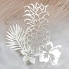 2 Estampes 41x35mm feuille et ananas plaqué argent