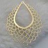 2 Estampes goutte 45x35mm  laiton or 24kt
