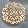 2 Estampes 32x28mm fleur de vie  laiton or 24kt
