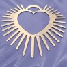 2 estampes coeur etoilé laiton or 24kt