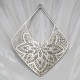 1 Estampe  losange 57x38mm laiton rhodié  fleur