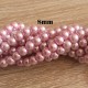 20 perles de verre nacrées rose pale 8mm