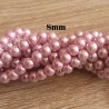 20 perles de verre nacrées rose pale 8mm