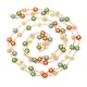 20cm chaine fleurs marguerite émaillées laiton or 24kt