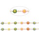 20cm chaine fleurs marguerite émaillées laiton or 24kt