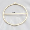 1 pendentif rond  laiton texturé or 18kt 41x38mm