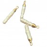 1Pendentif baroque  en perles  keshi naturelles doré 24kt 28mm
