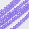 6mm: 10perles pierre jade naturelle teintée ronde LILAS