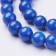 x10 perles pierre jade bleu ronde  8mm