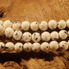 20 Perles jade ronde blanche mouchetées noir 4mm