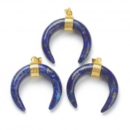 1pendentif pierre corne lapis lazuli