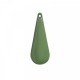 2 breloques sequins goutte laiton émaillés vert olive  27x10mm