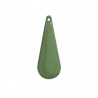 2 breloques sequins goutte laiton émaillés vert olive  27x10mm