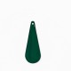 2 breloques sequins goutte laiton émaillés vert sapin 27x10mm