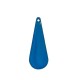 2 breloques sequins goutte laiton émaillés bleu azur 27x10mm