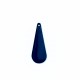 2 sequins emailles laiton longue goutte bleu électrique  27x10mm