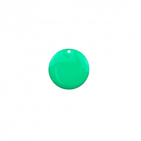 2 sequins rond laiton émaillés vert prairie 20mm