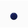2 breloques sequin rond laiton émaillés bleu  royal 20mm