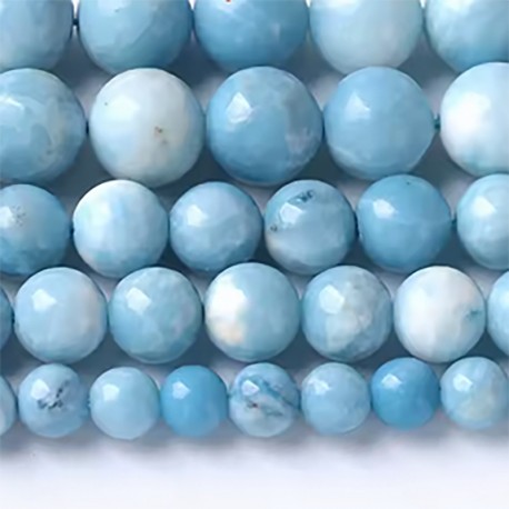 10 perles Larimar 8MM naturelles