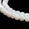 30 perles ronde  en verre facettée blanc neige prisme AB 4x3mm