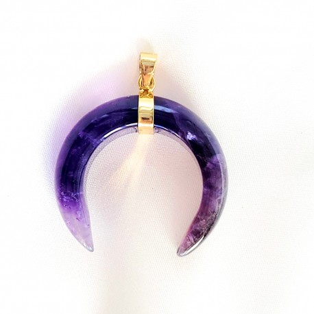 1pendentif pierre corne améthyste