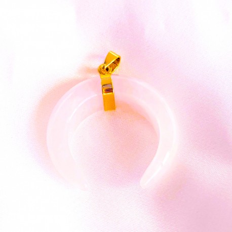 1pendentif pierre corne quartz rose
