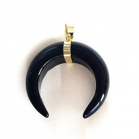 1pendentif pierre corne onyx