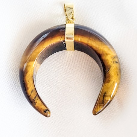 1pendentif pierre corne oeil de tigre