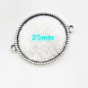 4 supports cabochon connecteur argent vieilli 25mm