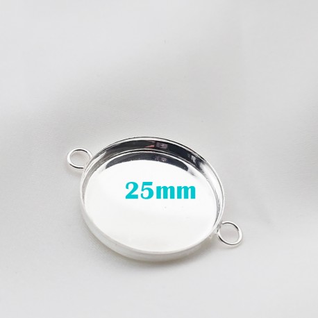 4 supports cabochon connetceur argent vif 25mm