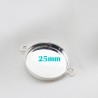 4 supports cabochon connecteur argent vif 25mm