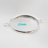 4 supports cabochon connecteur argent vif 25mm